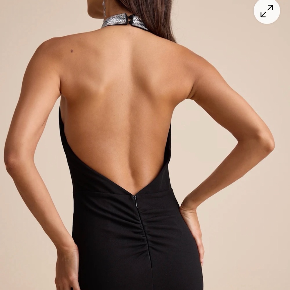 Lulu's Black Backless Halter Dress NWT - Picture 3 of 5